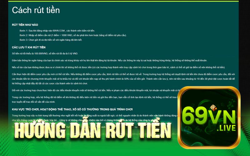 Hướng dẫn rút tiền